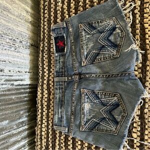 Women's Denim Shorts with Star Design